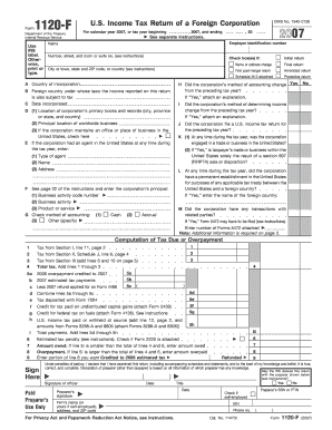 US Foreign Corporation Income Tax Return