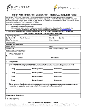 Prior Authorization Medication Request Form