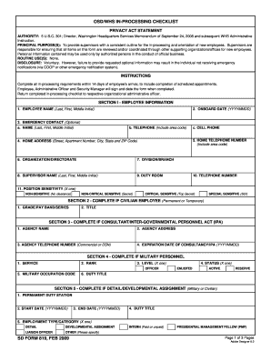 whs inprocessing checklist form