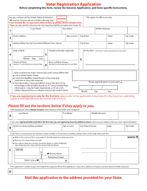 US Voter Registration Form