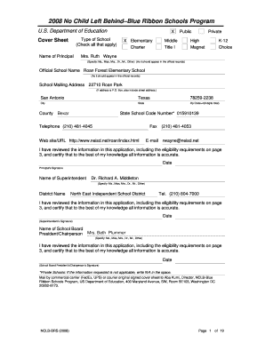 No Child Left Behind–Blue Ribbon Schools Program Application