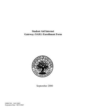Student Aid Internet Gateway Enrollment Form
