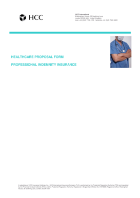 Healthcare Professional Indemnity Insurance Proposal Form