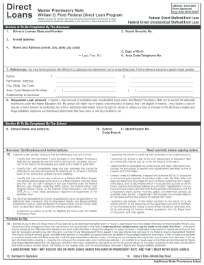 Master Promissory Note Form