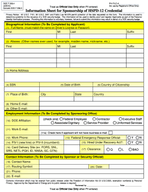 DOE F 206.4 PIV File