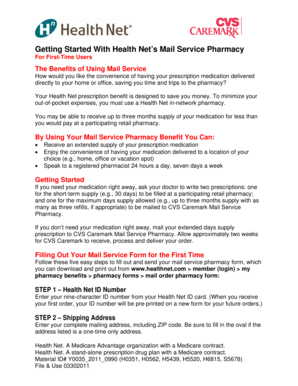 Health Net Mail Service Pharmacy Form