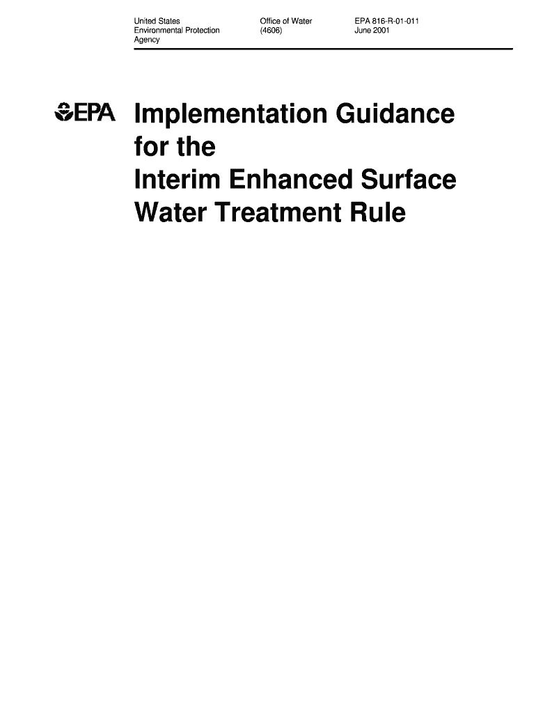 Fillable Online water epa Interim Enhanced Surface Water Treatment Rule