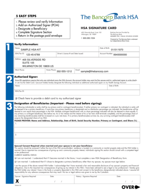 HSA Beneficiary Designation Form