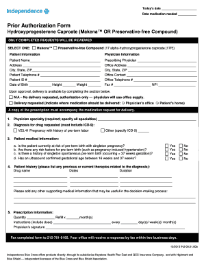 makena prescription form