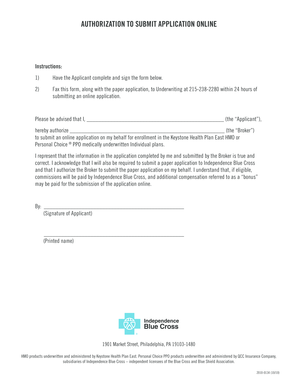 Authorization to Submit Application Online