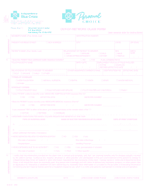 Out-of-Network Claim Form