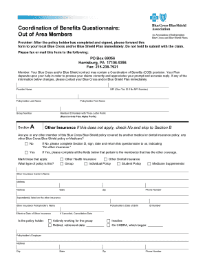 Coordination of Benefits Questionnaire