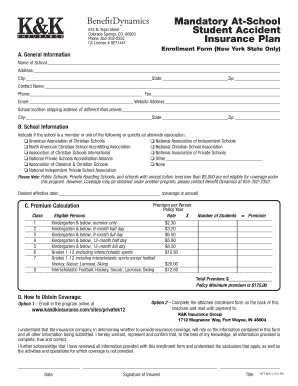 Mandatory At-School Student Accident Insurance Plan