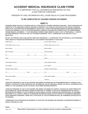 Participant Accident Insurance Claim Form