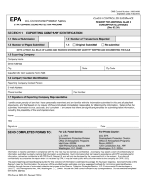 OMB Control Number: 2060-0498 Expiration Date: 2/28/2013 CLASS II CONTROLLED SUBSTANCE U - epa