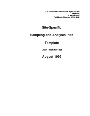 Site - Specific Sampling and Analysis Plan Template. This EPA Site - Specific Sampling and Analysis Plan (SAP) Template is a generic format to be used for generating a SAP. - epa