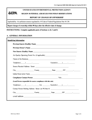 Change of Ownership Form (PDF) - US Environmental Protection ... - epa