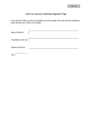 AQS User Security Guidelines