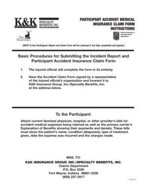 NFHS Participant Accident Medical Insurance Claim Form