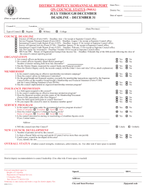 District Deputy Semiannual Report