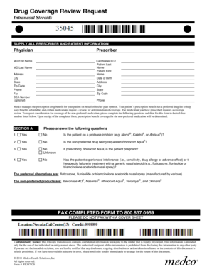 Drug Coverage Review Request Form