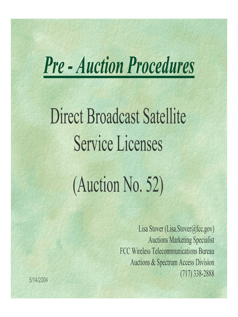 Pre - Auction Procedures Preview on Page 1