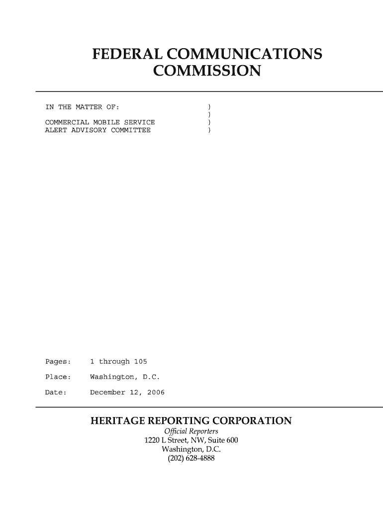 COMMERCIAL MOBILE SERVICE - fcc Preview on Page 1