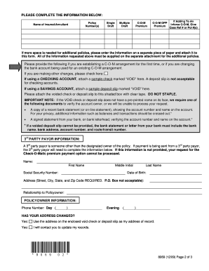 New York Life Check-O-Matic Request Form