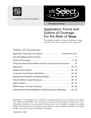 Texas Long-Term Care Insurance Application