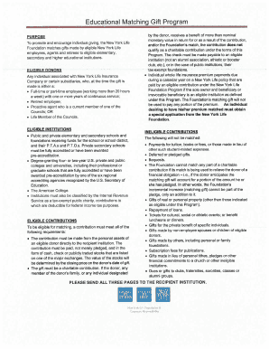 Educational Matching Gift Program Application