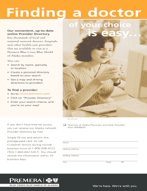 Premera Blue Cross Provider Directory Request Form