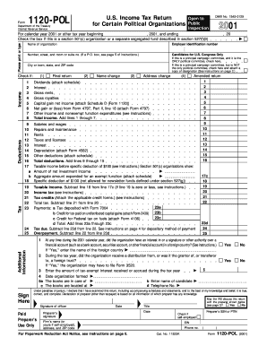 US Federal Form 1120-POL 2001