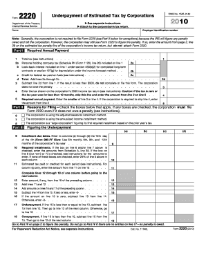IRS Form 2220 2010