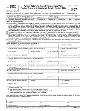 Form 3520 Annual Return Foreign Trusts