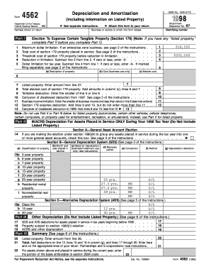 IRS Form 4562 (1998) Depreciation and Amortization