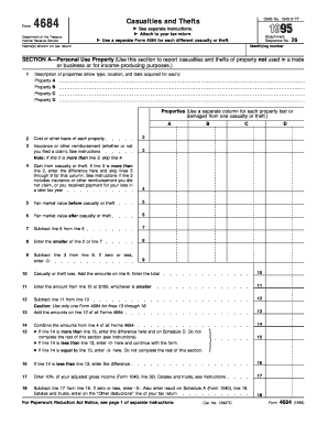 IRS Form 4684 Casualty and Theft