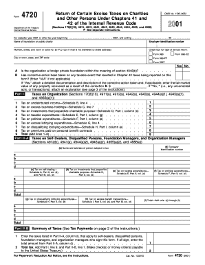 Form 4720 Return of Certain Excise Taxes
