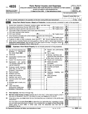 Form 4835 Farm Rental Income and Expenses