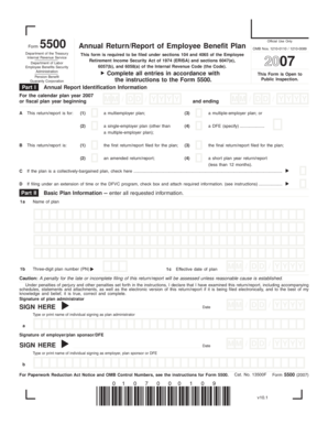 Form 5500 Annual Return/Report of Employee Benefit Plan