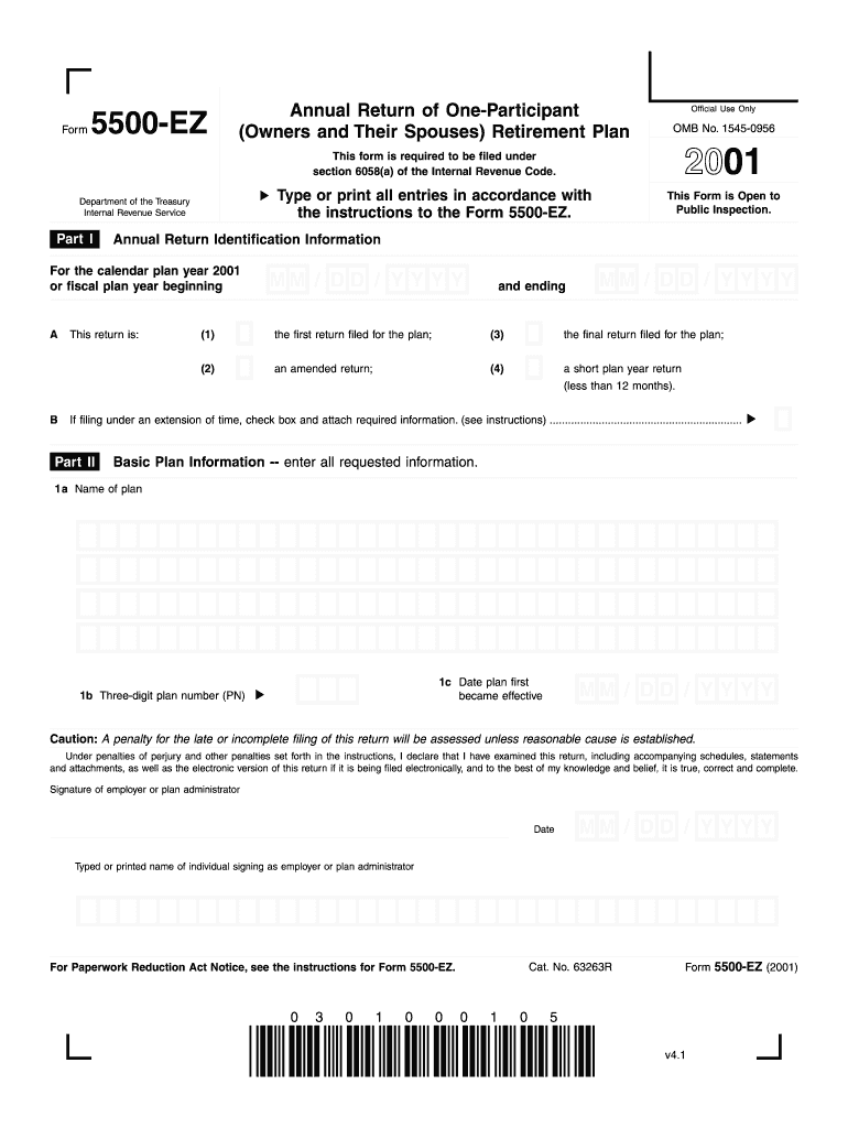 irs form 5500 ez 2022 Preview on Page 1