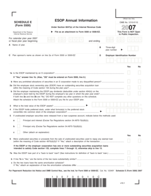 Schedule E (Form 5500) ESOP Annual Information