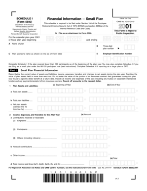 Form 5500 Schedule I