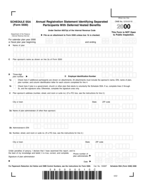 Schedule SSA Form 5500 Annual Registration