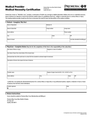 Medical Necessity Certification Form