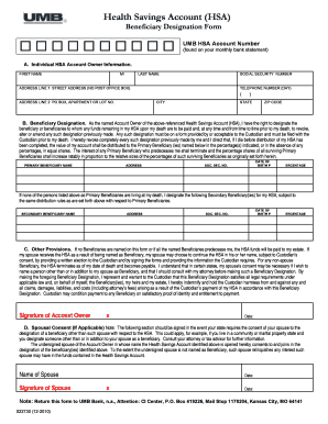 Health Savings Account Beneficiary Designation Form