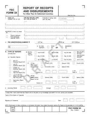 FEC Form 3X for Non-Authorized Committees