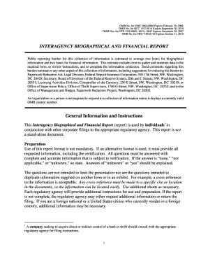 Interagency Biographical and Financial Report