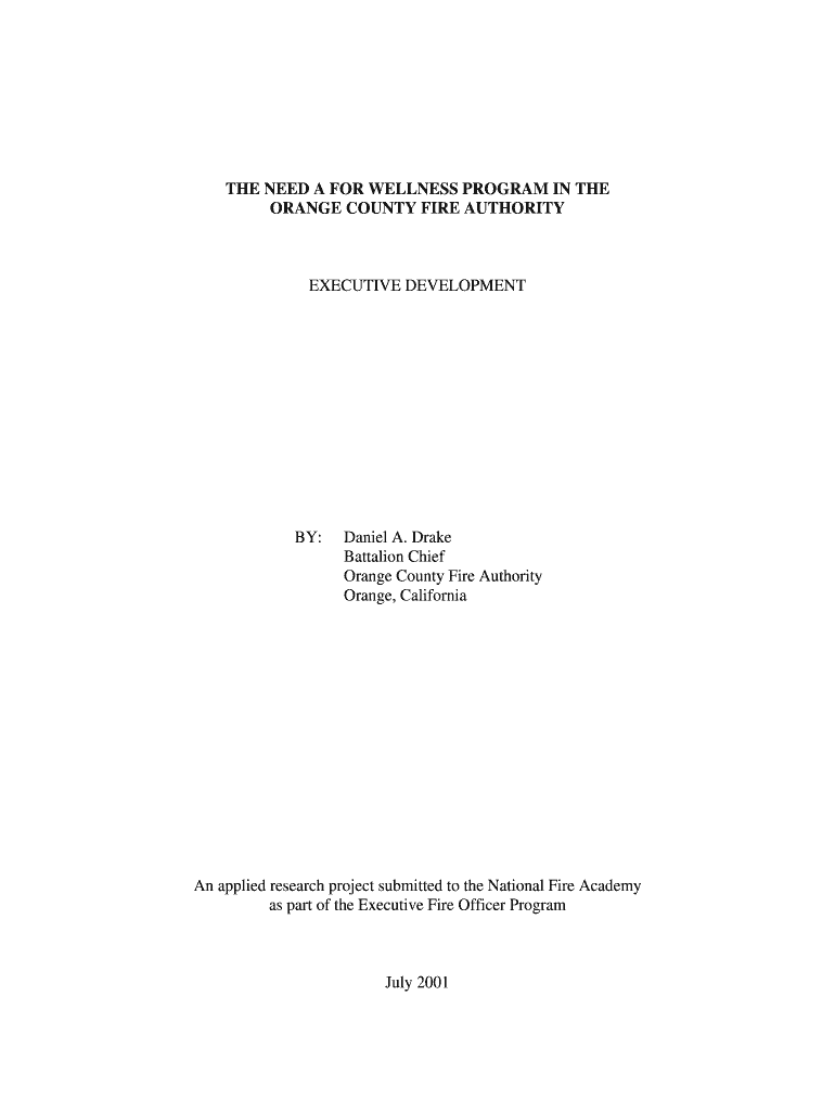 Need for Wellness Program in - US Fire Administration - usfa fema Preview on Page 1