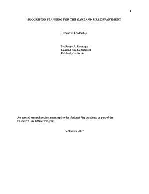 Succession Planning for the Oakland Fire Department - US Fire ... - usfa fema