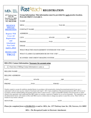 Regence Registration Form
